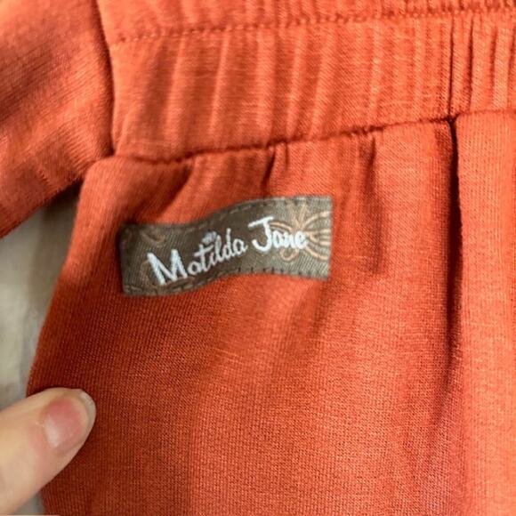 Matilda Jane Heart to Heart Warm Welcome Orange Wide Leg Pants, size Large - Picture 7 of 7